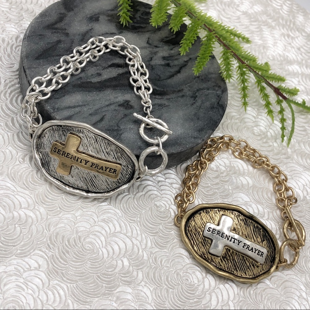 🌼 Serenity Prayer 2-Tone Toggle Bracelet